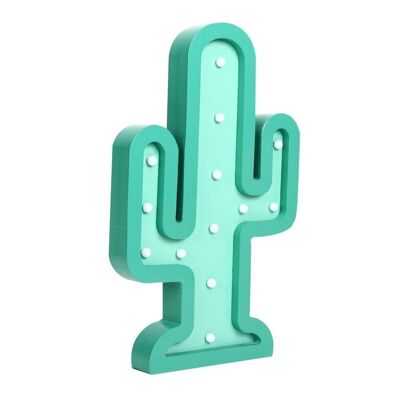 FIGURA LED DE MADERA CACTUS HF