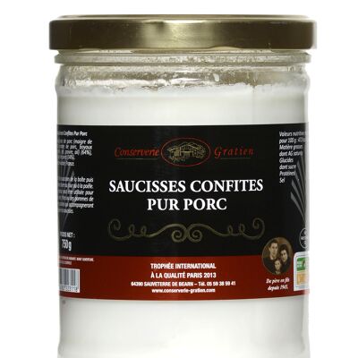 Salsicce candite di puro suino, conserve GRATIEN, vaso da 750g