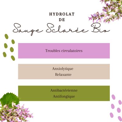 Hydrolat de Sauge Sclarée BIO 1L