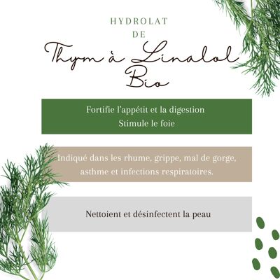 Hydrolat de Thym à Linalol BIO 1L