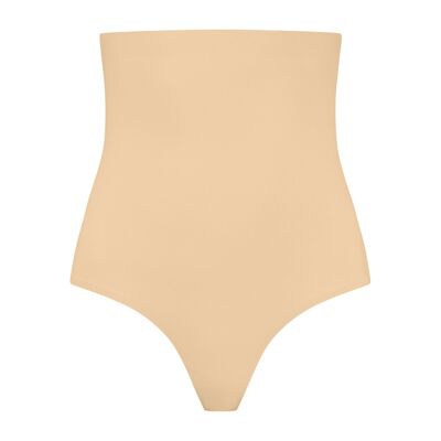 Unsichtbarer Tanga mit hoher Taille in Beige