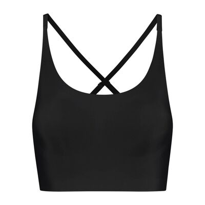 Sujetador Top Cuello Redondo Negro