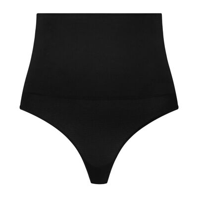 Seamless High Waist Thong Black