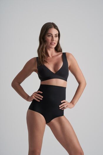 Slip taille haute sans coutures noir 2