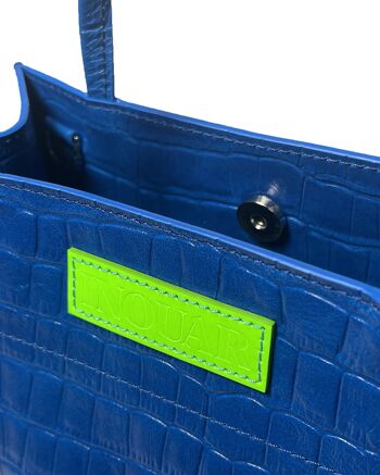Leather Handbag Croc Zipper Evening Clutch in Green