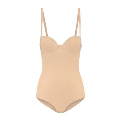 Skulptur Bodysuit Gepolsterter Draht Beige