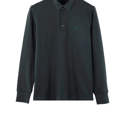 Vercate - Men's Polo Long Sleeve - Iron-Free Polo Shirt - Blue - Turquoise - Regular Fit - Premium Cotton
