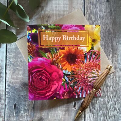 Blumen-alles- Gute zum Geburtstagkarte