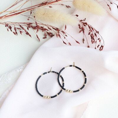 BLACK HOOPS earrings