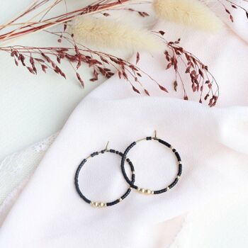 Boucles d'oreilles BLACK HOOPS