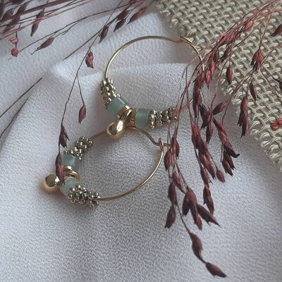 Boucles d'oreilles MINI BOHO CHIC Aventurine verte