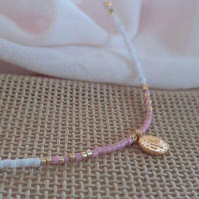 ESPIEGLERIES pink white and gold necklace