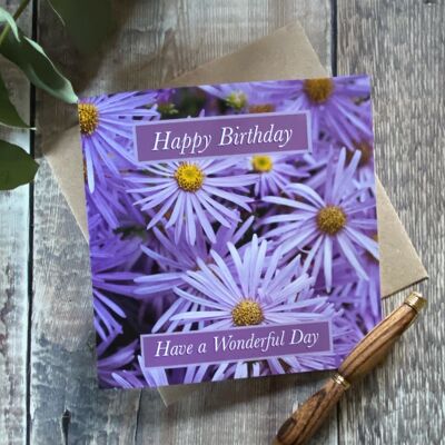 Carte d'anniversaire florale - Passez une merveilleuse journée
