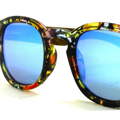 Sunglasses 063 beach - flowers - blue