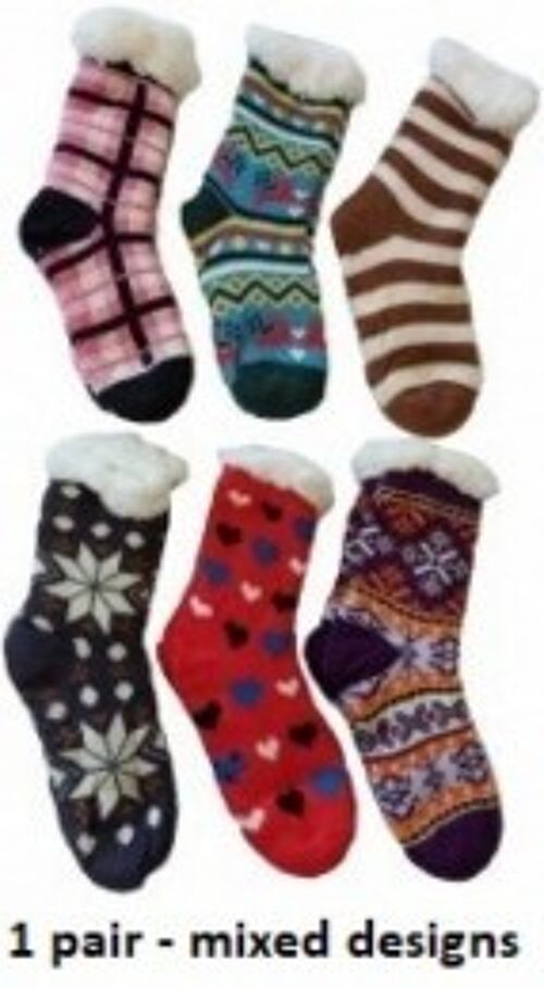 Thick Padded Winter Socks - Mixed Designs - Size 39-42