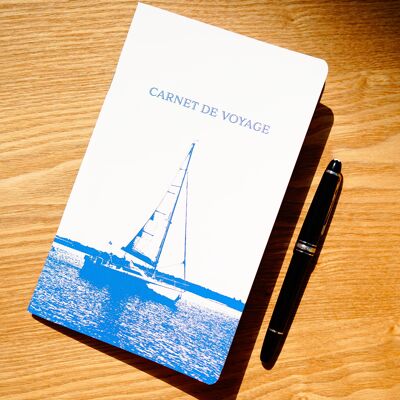 Cuaderno A5 - Barco - Cuaderno de viaje - 64 páginas a rayas