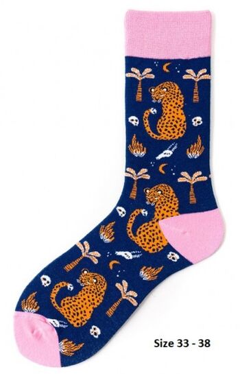 SOK2 Chaussettes Léopard Taille 33 - 38 Pour Enfants