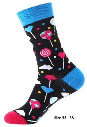 SOK3 Chaussettes Lollies Taille 33 - 38 Pour Enfants