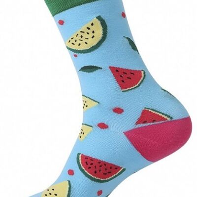 SOK15 Socken Wassermelone Größe 33 - 38 Für Kinder