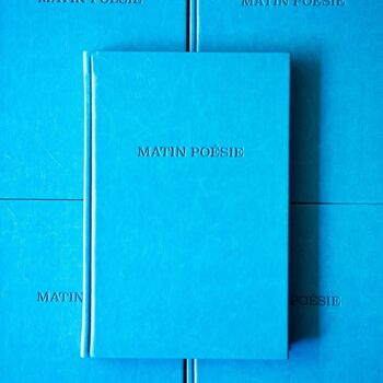 Beau carnet A5 - Matin poésie - 192 pages lignées - Similicuir turquoise - Reliure cousue, élastique, signet 4