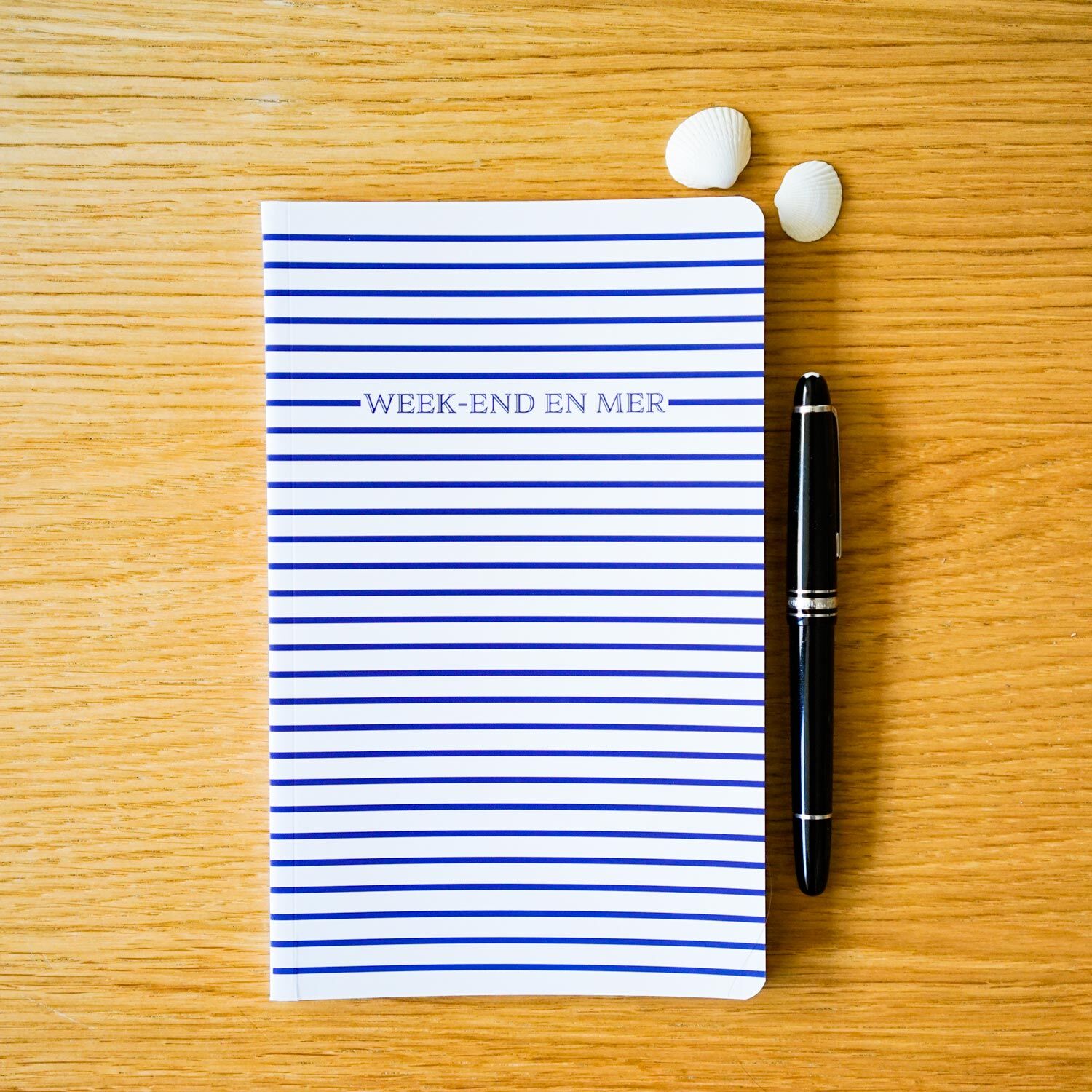 A5 notebook - Weekend at sea Marinière - 128 lined pages - Sewn binding