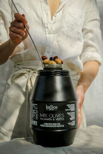 VRAC - Mix olives Kalamata et Chalkidiki à l'huile d'olive 2kg