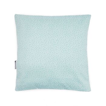 Housse de coussin réversible pomme menthe / pois - 80x80cm 2