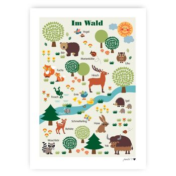 Affiche d'animaux de la forêt 1