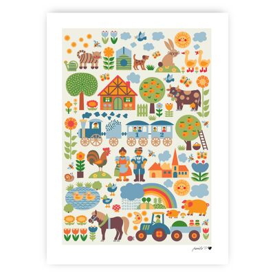 Farm poster / light brown