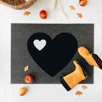 Doormat Heart / Black