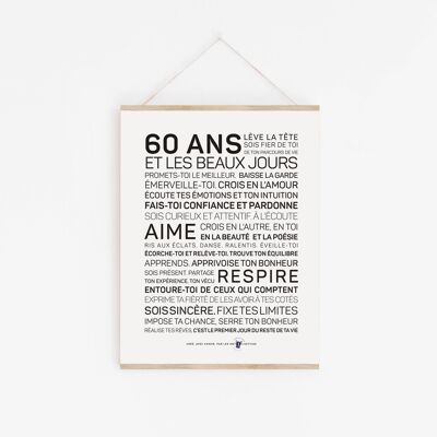 Poster 60 anni - versione maschile - A2