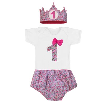 Girl Birthday Set «Diaper Cover Flowers»