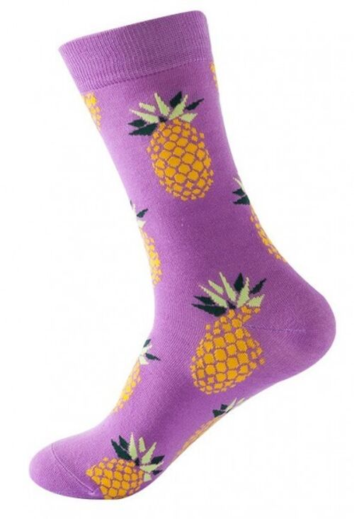 SOCK2246-018 Pair of Socks - 38-45 - Pineapple