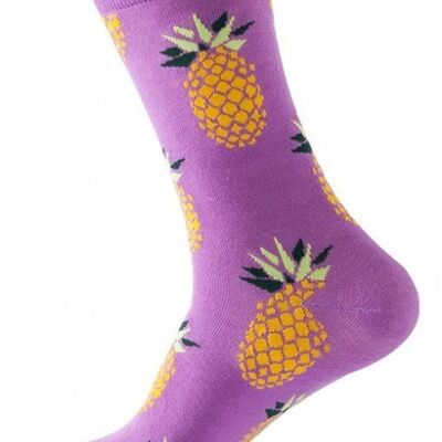 SOCK2246-018 Pair of Socks - 38-45 - Pineapple