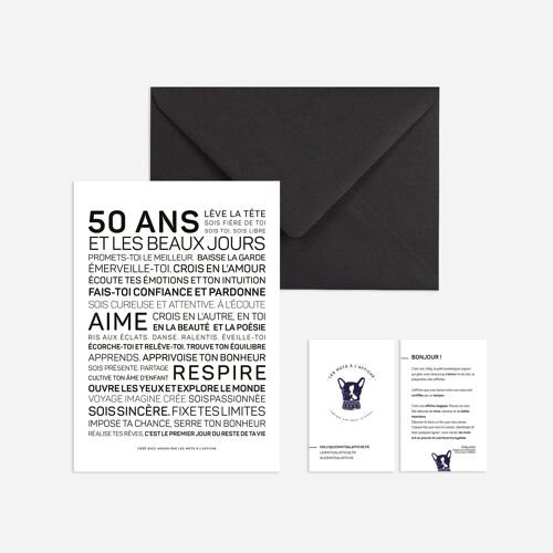 Affiche format mini 50 ans - version femme