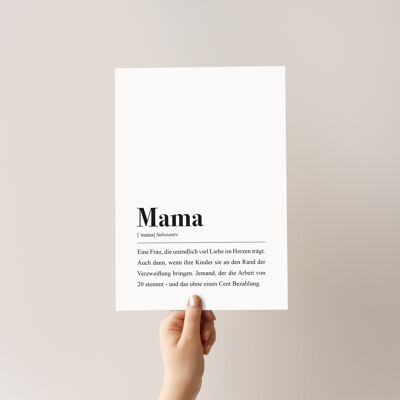 Mama definition: A4 poster