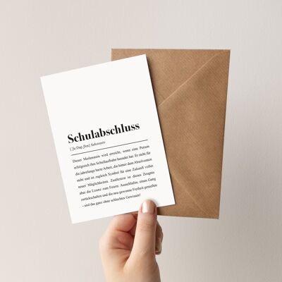 Graduation definition: greeting card with envelope
