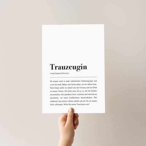 Trauzeugin Definition: DIN A4 Poster