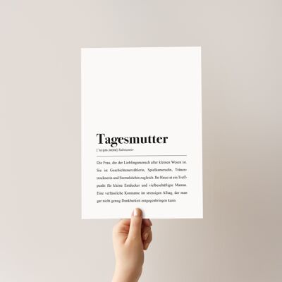 Tagesmutter Definition: DIN A4 Poster