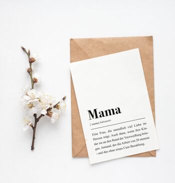 Définition de maman: carte de voeux avec enveloppe 3
