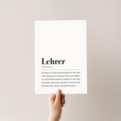 Lehrer Definition: DIN A4 Poster