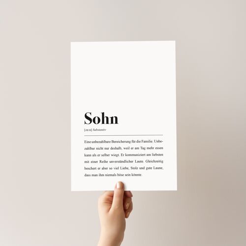 Sohn Definition DIN A4 Poster