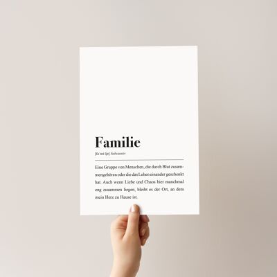 Definizione di famiglia: poster A4