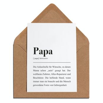 Définition papa: carte de voeux avec enveloppe 2