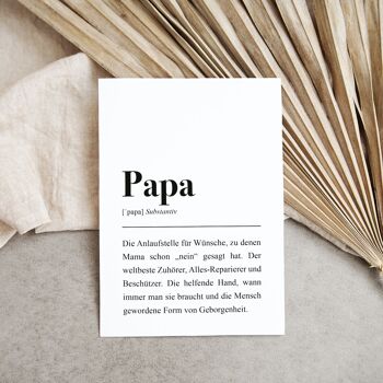 Définition papa: carte de voeux avec enveloppe 3