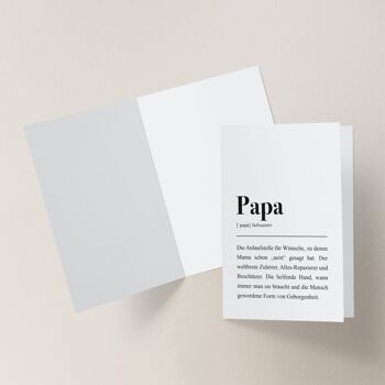 Définition papa: carte de voeux avec enveloppe 4