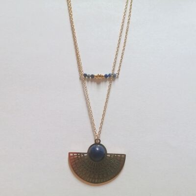 Noam Lapis-lazuli double row necklace
