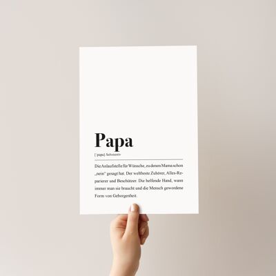 Papa definition: A4 poster