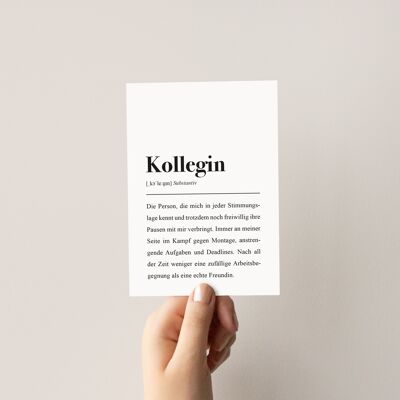 Postkarte: Kollegin Definition