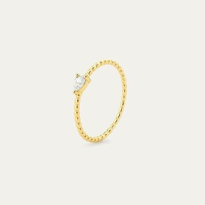 Leyre Gold Ring - Mint Flower -